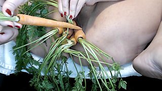Skye Alyssa Bailey goes wild with carrots in her pussy
