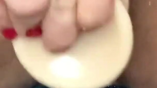 Stimulating My Clit with Wand Drilling My Hairy Pussy with Dildo