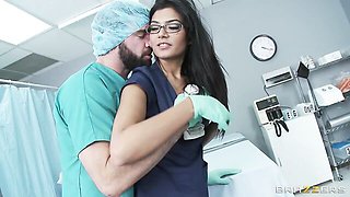 Sexy as hell doll in stockings Shazia Sahari fucked in the hospital