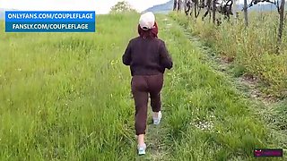 Italian MILF Slut Takes Huge Cock Outdoors - Dirty Blowjob & Cumshot