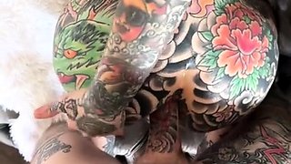 Intense anal therapy session for amateur tattooed wife