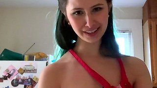 Petite small tit babe with perfect pussy masturbates