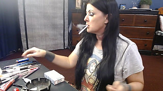 MILF Mid Make up Cigarette Smoking