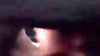 Interracial blowjob outdoors from bikini slut