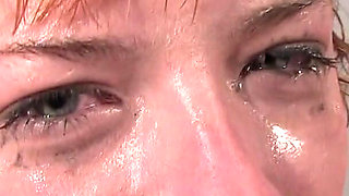 Extreme intensive deepthroat gagging and face fuck for teen redhead