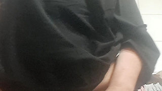 Mom recording herself wearing only a t-shirt