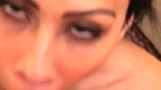 Horny Latina milf Cassandra Cruz swallows younger guy's load