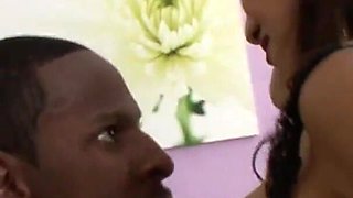 Horny asian babe gets pounded by big black cock