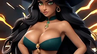 Indian girl Jaya Anjali sorcerer in her castle (Ai model)