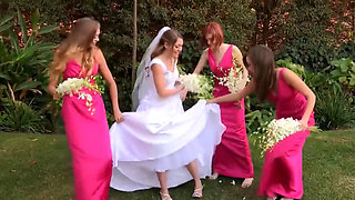 BRIDE HAS LESBIAN FOURSOME WITH BRIDESMAIDS
