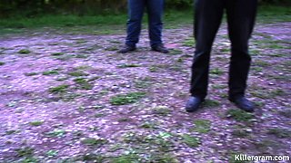 Huge Tits Geordie Cock Whore Loves to Suck off Multiple Strangers on British Dogging Adventure
