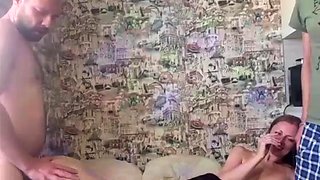 Two horny Russian sluts suck and ride hard cocks live at sex