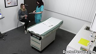 Naughty nurse Jessica Ryan teases Kyler Quinn into fucking with her and doctor