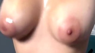Enjoy My Big Tits While I Fill Her with Oil Before Fucking