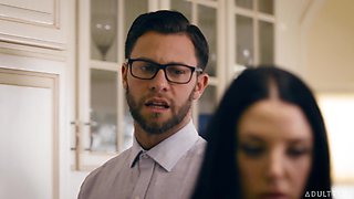 Cheating wife with big natural tits Angela White gets fucked by her hubby