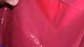 Vintage Red Latex Lingerie Glory Hole Action P2