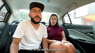 Cab Driver Trades His Thick Cock for the Keys and Fucks My Big Booty Latina Wife in a Filthy Backseat Ride - Kylei Ellish
