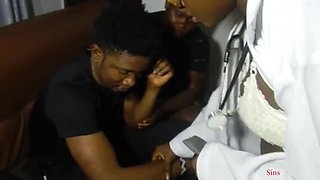 Hot Ebony Doctor Sucks and Fucks Patient Hard in Front of His Wife - Kingrodrigo & African Gift