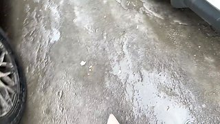 He didn't expect me to get in the car all naked and sucking his dick