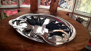 Blonde is flashing her big boobs in the outdoors