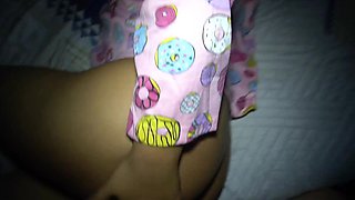 Innocent-looking Latina enjoys late-night creampie