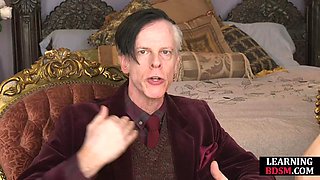 Glasses blonde cougar learning BDSM