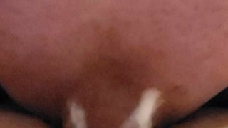 Creamy Pussy Cumshot Pushing Back in