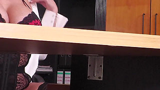 Busty Secretary MILF Krizzi Masturbates in Her Office