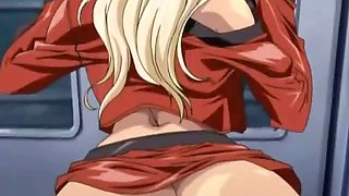 Incendiary blonde hentai minx getting undressed and rammed