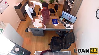 Office Redhead Caught on Hidden Cam During Intense Desk Encounter