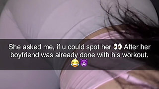 Snapchat story: An 18-year-old girl in a relationship went to the gym to work out, and it ended with a blowjob.