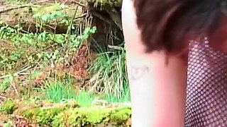 Chubby British Skank Meets a Group of Strangers in the Woods for a Dirty Dogging Mission