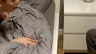 Cuckold Creampie Cleanup, Wife Fucks Neighbor in Front of Husband