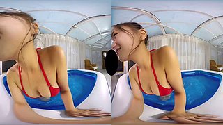 Hot asian teasing in the inflatable pool VR: Japanese, Virtual Reality  Hentai Porn