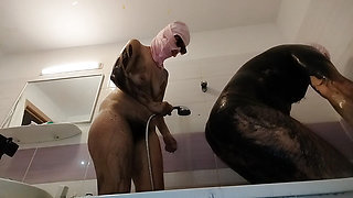 Amateur couple taking bath, hairy pussy wife, big ass, big tits. Amateur mom doing naked yoga, hairy pussy, big ass, big tits.