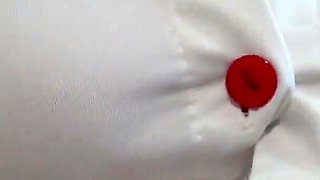 Gorgeous Big Boobs of a Nurse in Front of My Eyes Close-up. Old MILF Saggy Tits.