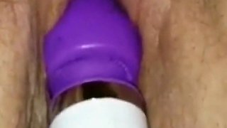 Tied up Black Man Stimulating My Clit with Magic Electric Wand Cumming