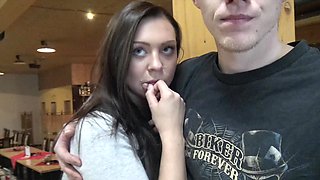 Amateur fucked for money while the boyfriend watches