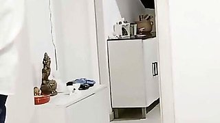 Boss Arrives and Asks the Secretary to Suck and Fuck Him, in the End He Cums on Her Face and Breasts and She Sucks It All