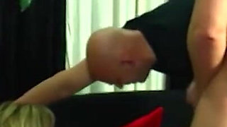Mature cock sucking milf pussy fucking threesome...cum in mouth