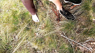 Vagina and tit punishment in the woods