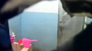 Asian aunt spied in bathroom (big tits)