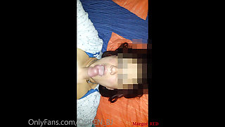 Part 2 of 2 - The Big Cumshot - I get into my stepmom's bed and stick my cock in her mouth and she doesn't want me to cum