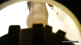 Ebony stepmother spied in shower (big ass)