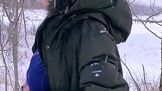 Busty Czech amateur fucks outdoor in public