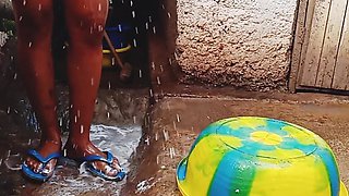 Bathing My Pregnant GF Outdoor, Dirty Environment Vibes