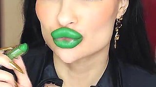 Green Minty Lipstick Glossy Pouty Bimbo Kisses 1080 Fhd