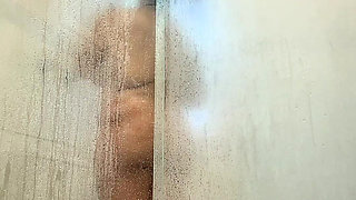 BBW Ebony Shower Tease Showing Big Ass and Big Boobs Naked