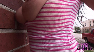 Bella Flashes Her Huge Tits and More Around Tampa