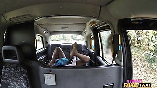 Passionate interracial fuck on the backseat with a busty doll